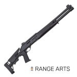 Canuck Operator Elite shotgun in black, 20-gauge — full-length view showing stock, receiver and barrel with visible product label and finish.