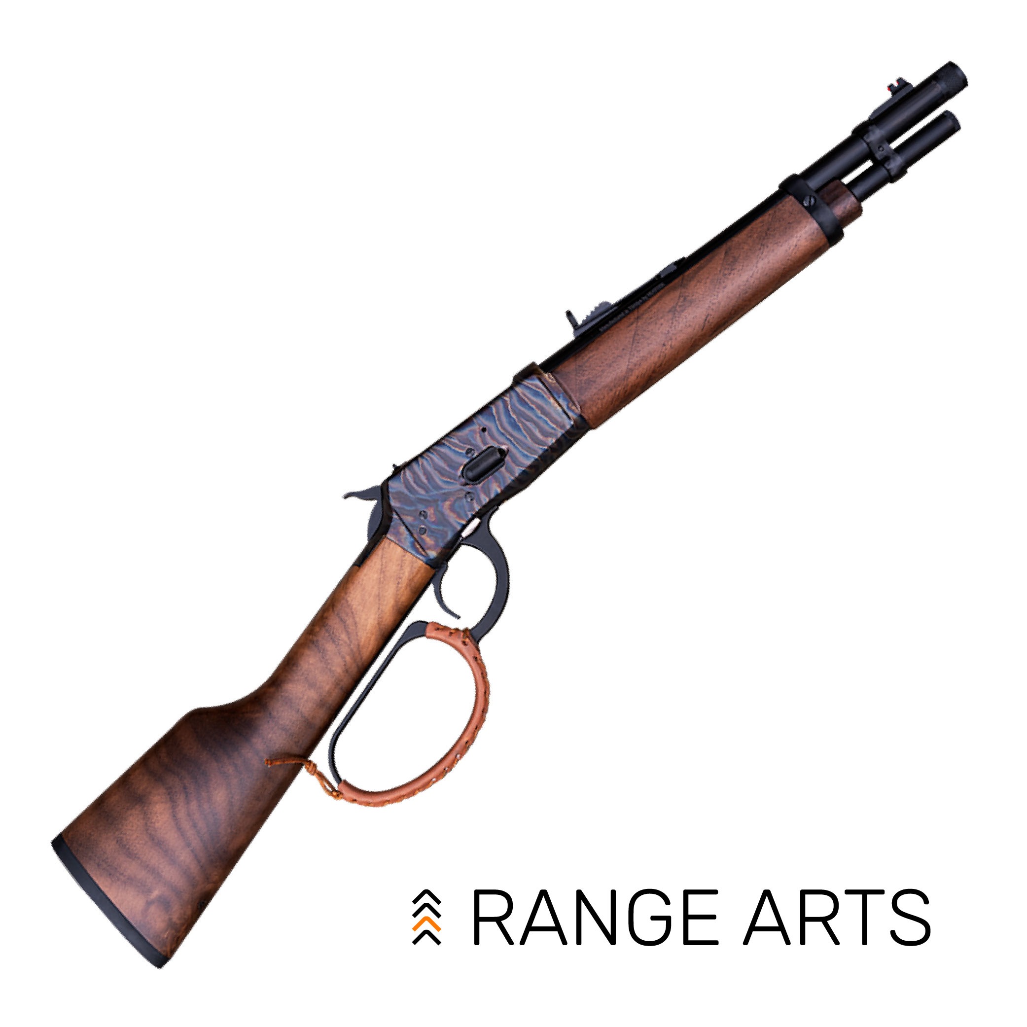 Canuck Wrangler Trail Boss revolver in .357/.38 caliber with case-hardened finish, wooden grips, exposed hammer and cylinder, shown on a plain background with visible product markings.