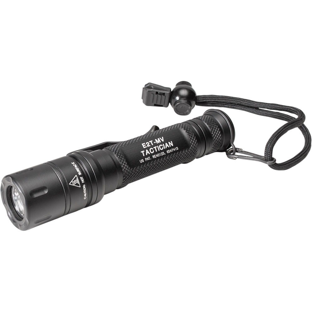 SureFire E2T MaxVision Tactician dual-output tactical flashlight with MaxVision Beam and paracord lanyard at Range Arts