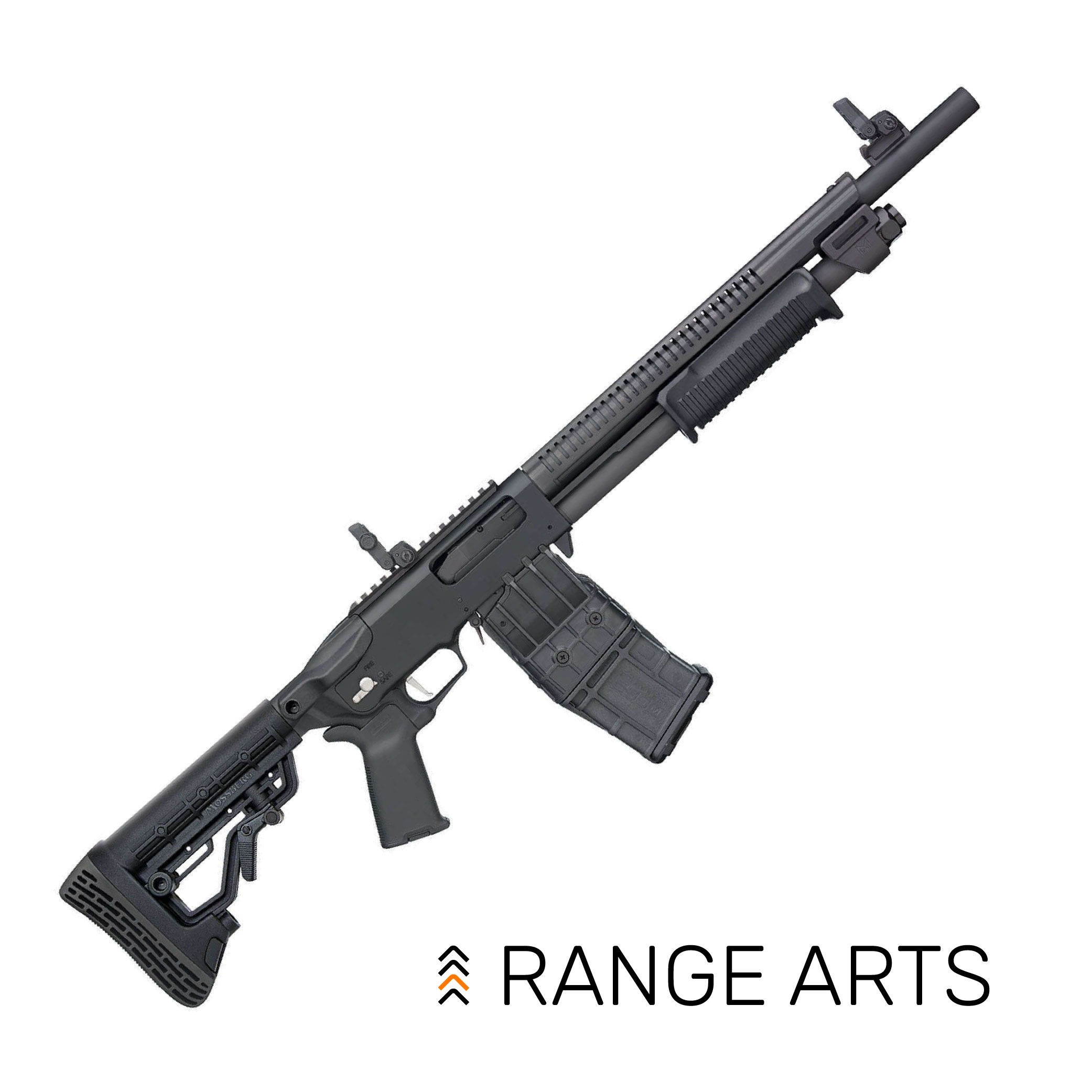 Mossberg 590RM 12GA Pump-Action Shotgun with 18.5" Barrel and Adjustable Stock at Range Arts