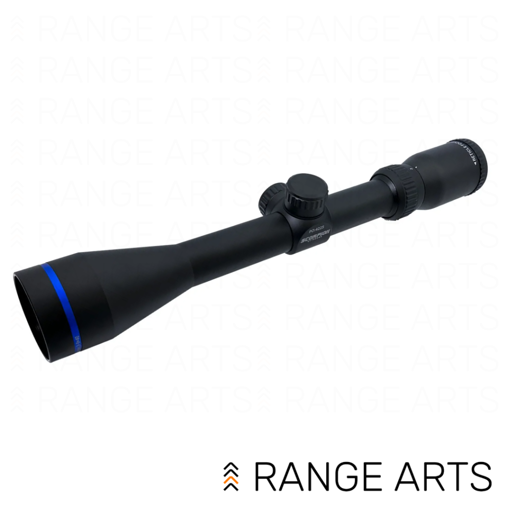 Scorpion Outdoors 135-BMK 3-9x40 AO riflescope with adjustable objective and 1-inch tube at Range Arts