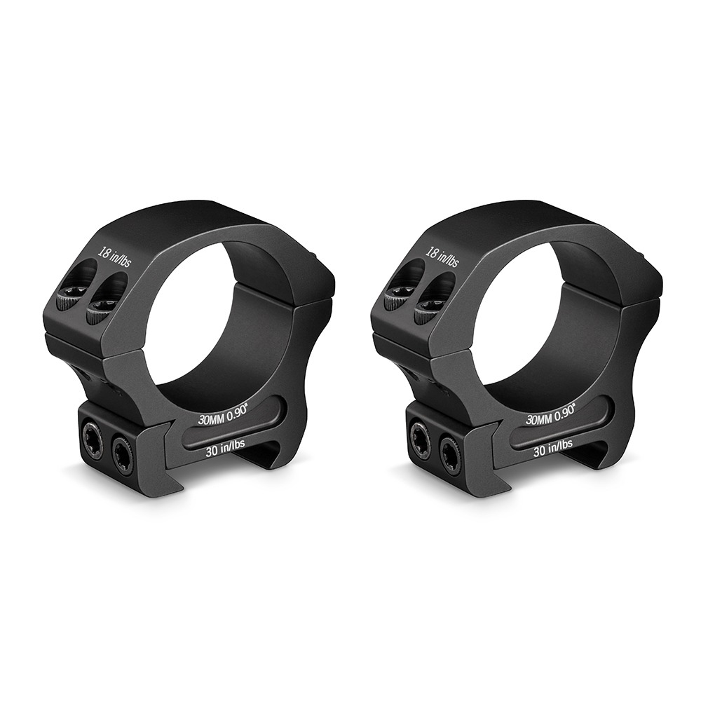 Vortex Pro Series 30mm Low Scope Rings – precision-machined 7075 aluminum pair for Weaver/Picatinny rails at Range Arts.