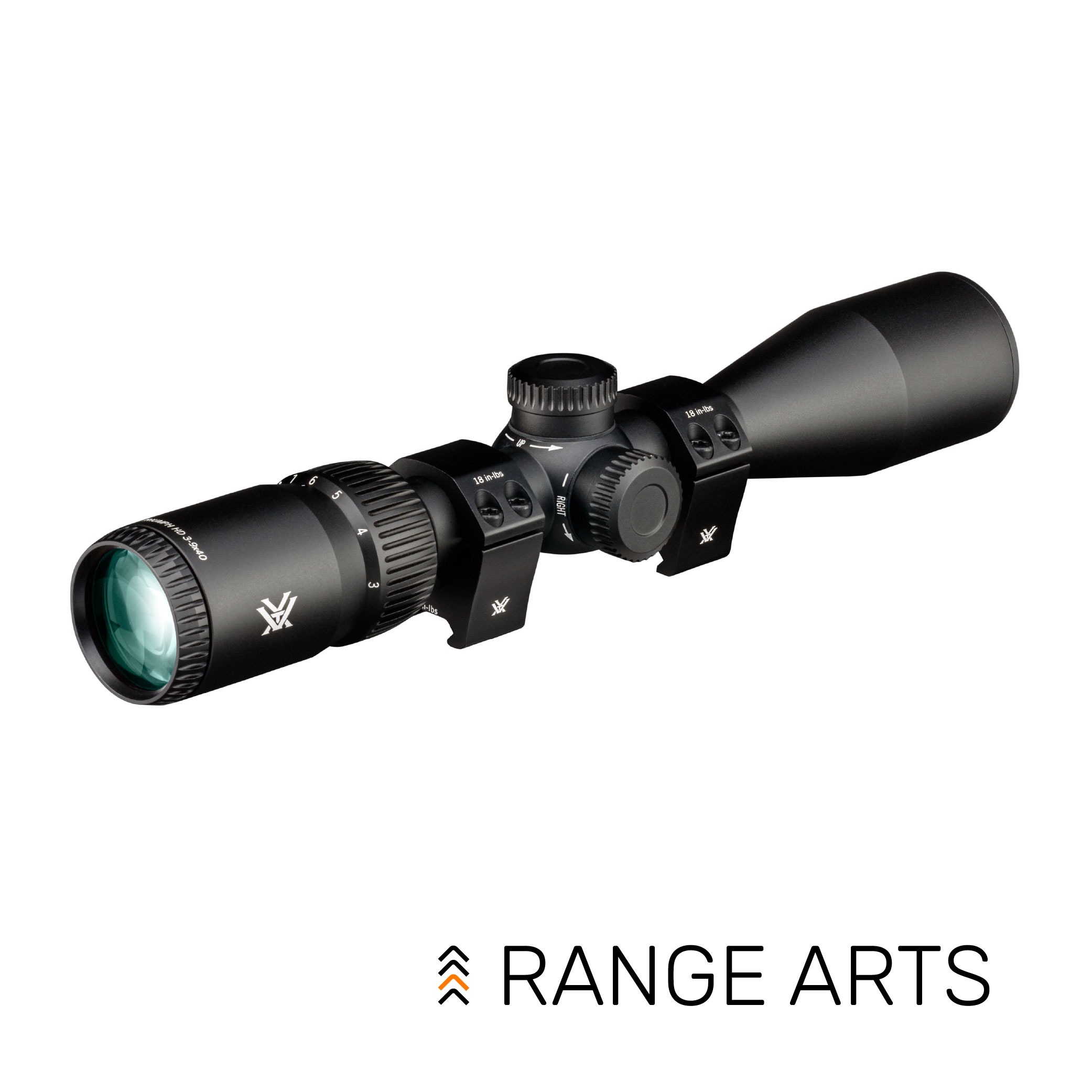 Vortex Triumph 3-9x40 BDC Riflescope (rings included) Vortex Triumph 3–9x40 Riflescope with Dead-Hold BDC MOA reticle and included rings – bright, reliable, all-in-one optic for hunting or target shooting at Range Arts.