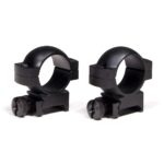 Vortex Hunter 1-Inch Medium Scope Rings – matte black aluminum pair for Weaver/Picatinny mounts at Range Arts.
