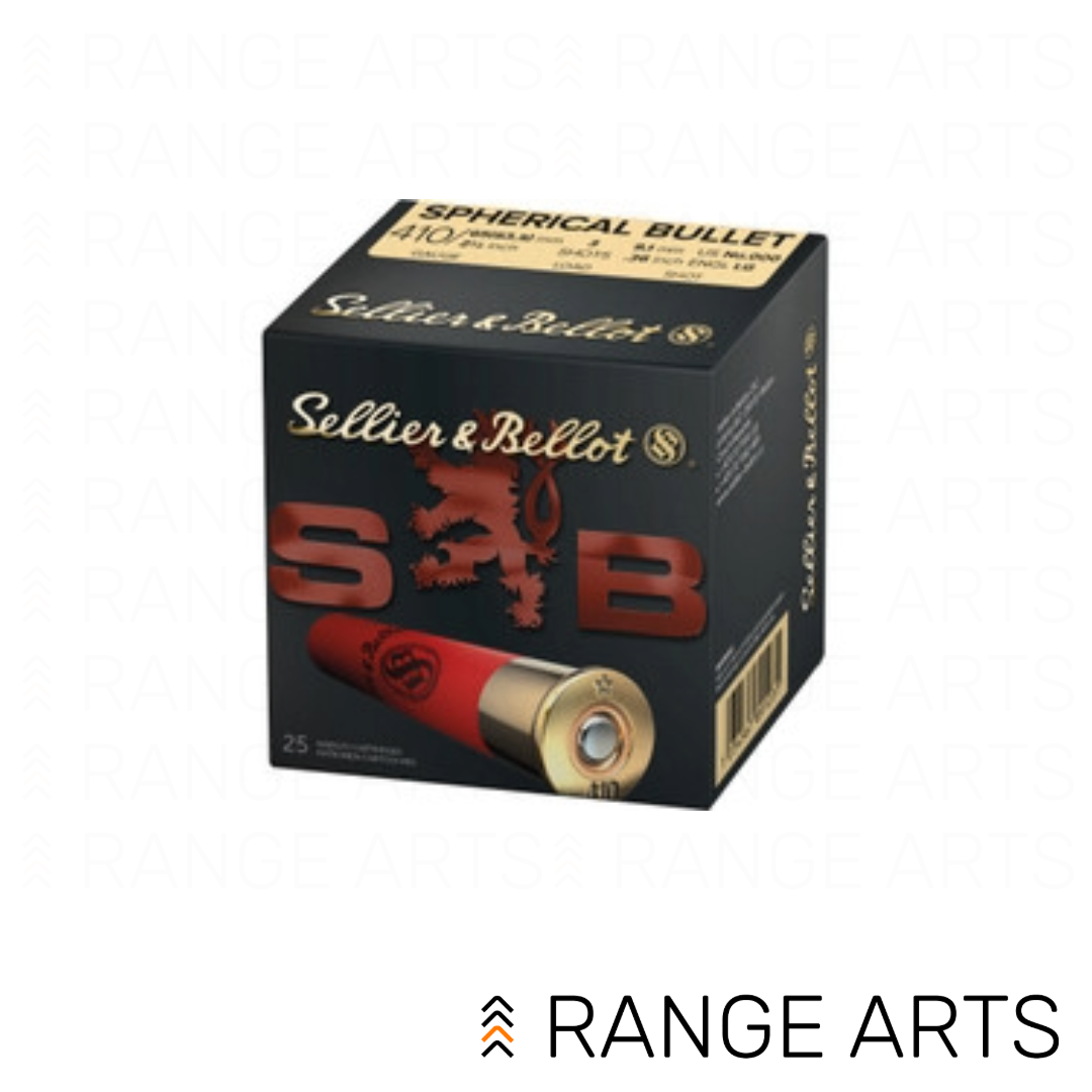 Sellier & Bellot .410 bore 2.5 inch #000 buck shotgun ammunition 25 round box at Range Arts