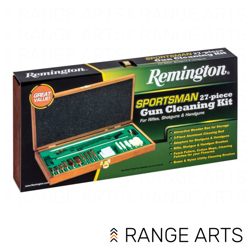 Remington Sportsman firearm cleaning kit for rifle shotgun and handgun maintenance at Range Arts