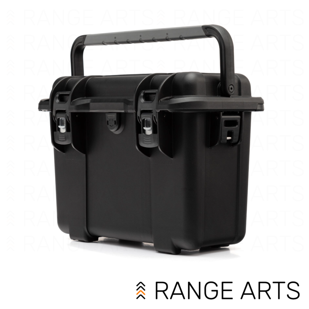 Nanuk Trail T30 gear case available in black eco-friendly and orange finishes for equipment storage and transport at Range Arts