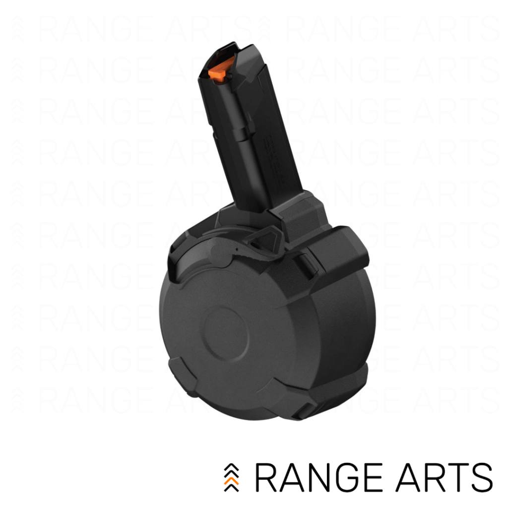 Magpul PMAG D-50 GL9 50-round drum magazine for Glock-pattern 9mm firearms at Range Arts