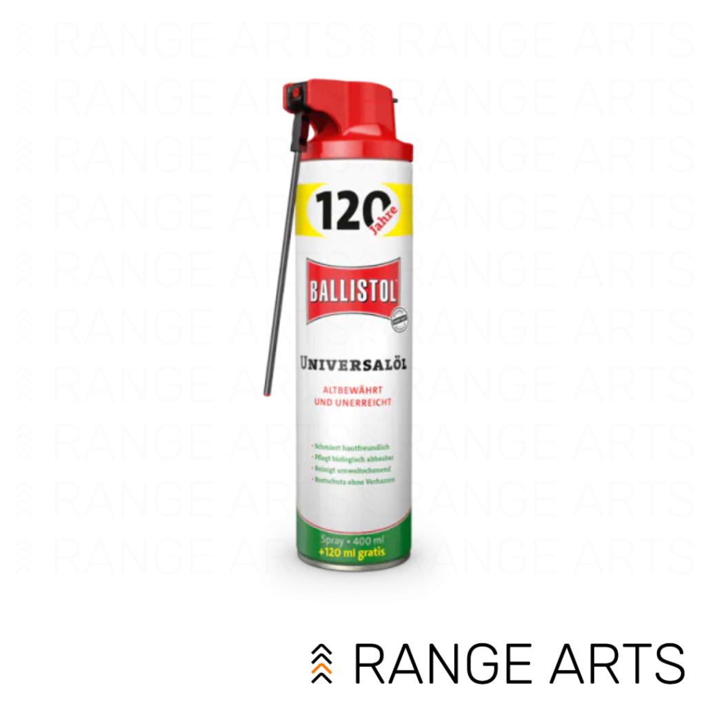 Ballistol Universal Oil Spray 520ml multi-purpose firearm cleaner lubricant and protectant at Range Arts