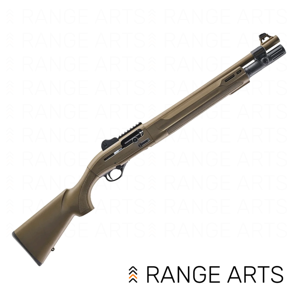 Beretta 1301 Tactical Mod 2 FDE 12 gauge semi-automatic shotgun with 18.5 inch barrel and Picatinny rail at Range Arts