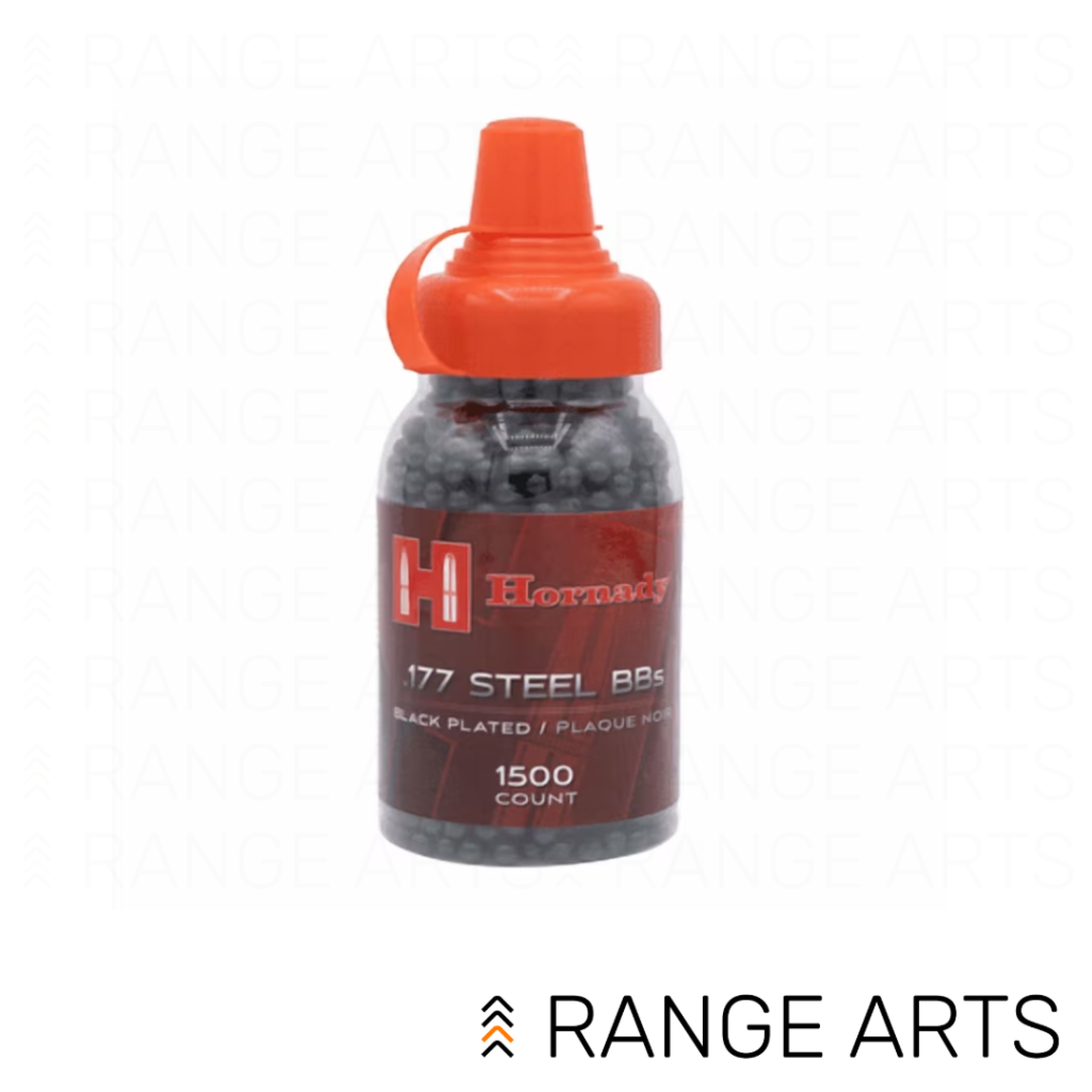 Hornady Black Diamond .177 caliber steel BBs 1500 count bottle for BB airguns at Range Arts