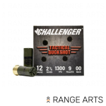 Challenger 12 gauge 2¾ inch tactical 00 buckshot ammunition with 9 pellets and 25-round box at Range Arts