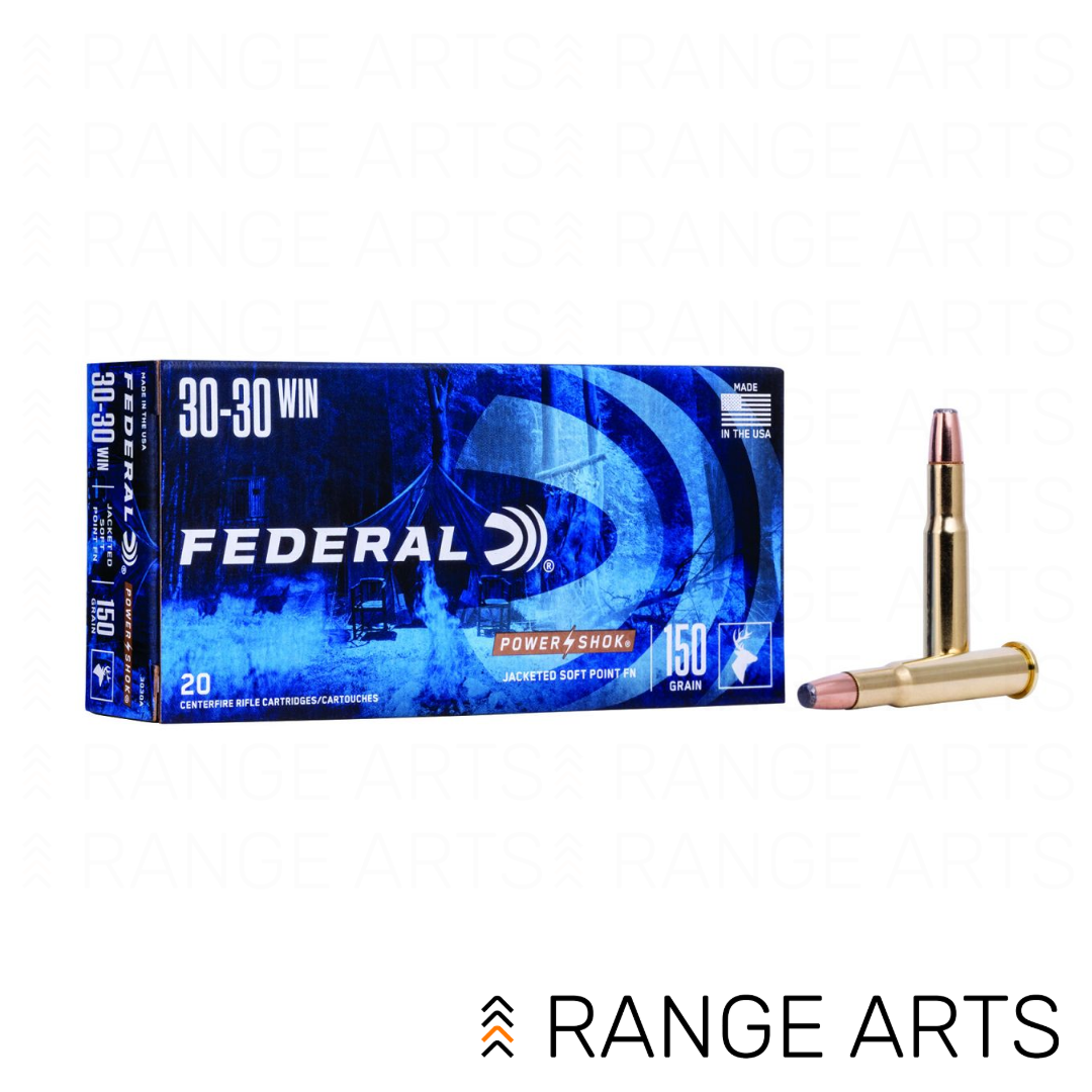 RAWebProductPIC 3-63 Federal Power-Shok .30-30 Winchester 150 grain soft point rifle ammunition 20-round box at Range Arts