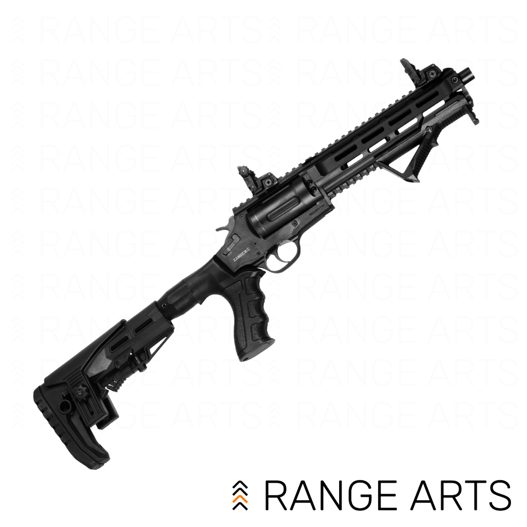 Canuck Evolve Blackout .357 Magnum revolver rifle with revolving cylinder and black finish